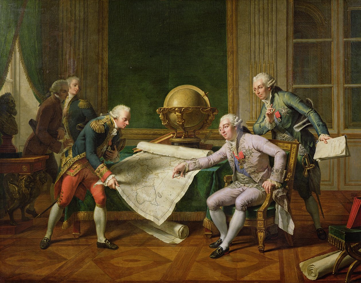 Ludwig XVI. gibt Anweisungen an La Perouse, 29. Juni 1785, 1817 von Nicolas Andre Monsiau