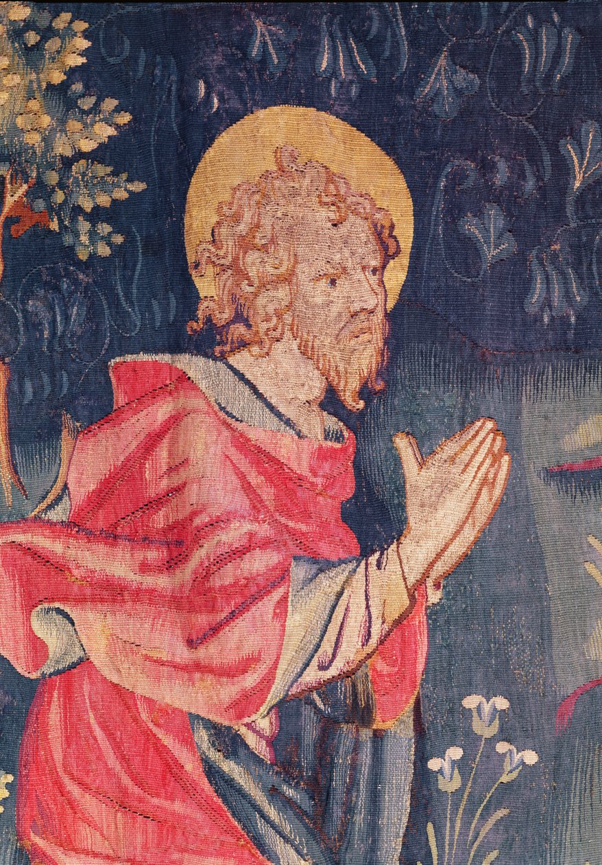 Heiliger Johannes, Detail aus dem Apokalypse-Teppich von Angers, 1373-87 von Nicolas Bataille