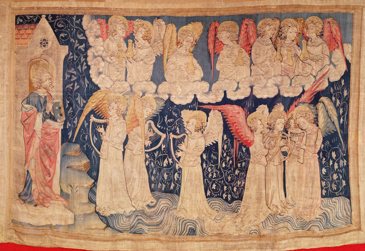 Sieben Engel tragen sieben Flaschen, aus dem Apokalypse-Teppich von Angers, 1373-87 von Nicolas Bataille