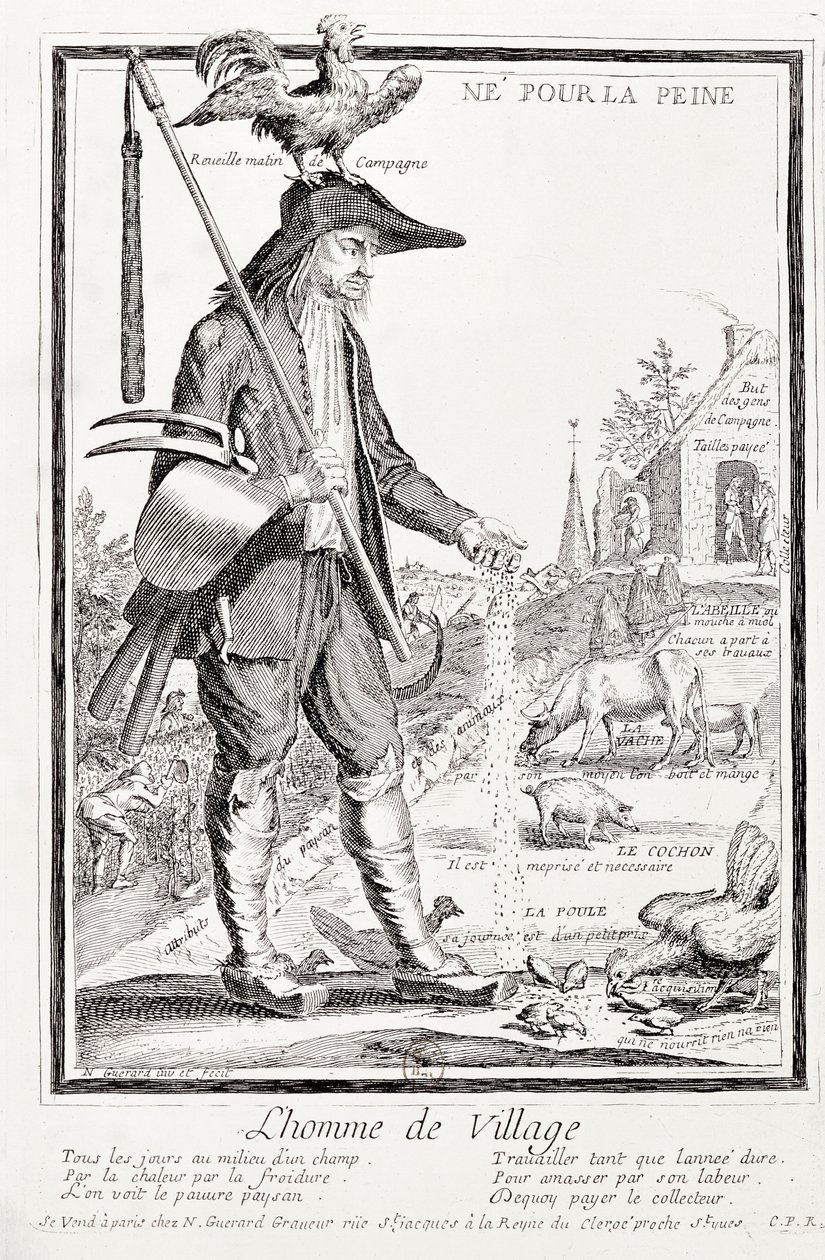 Der Dorfbauer, geboren um zu leiden, ca. 1780 von Nicolas Guerard