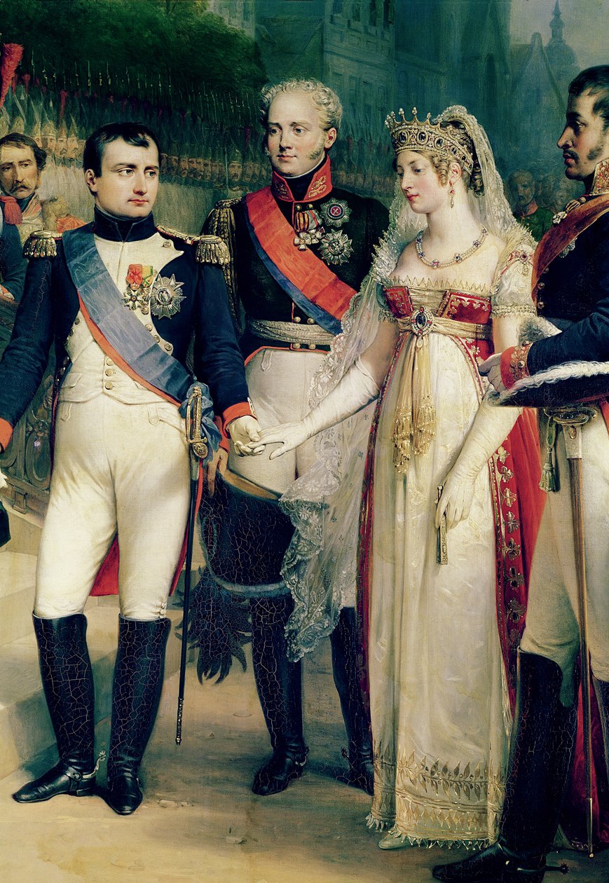 Napoleon Bonaparte (1769-1821) empfängt Königin Luise von Preußen (1776-1810) in Tilsit, 6. Juli 1807, 1837 (Detail) von Nicolas Louis Francois Gosse