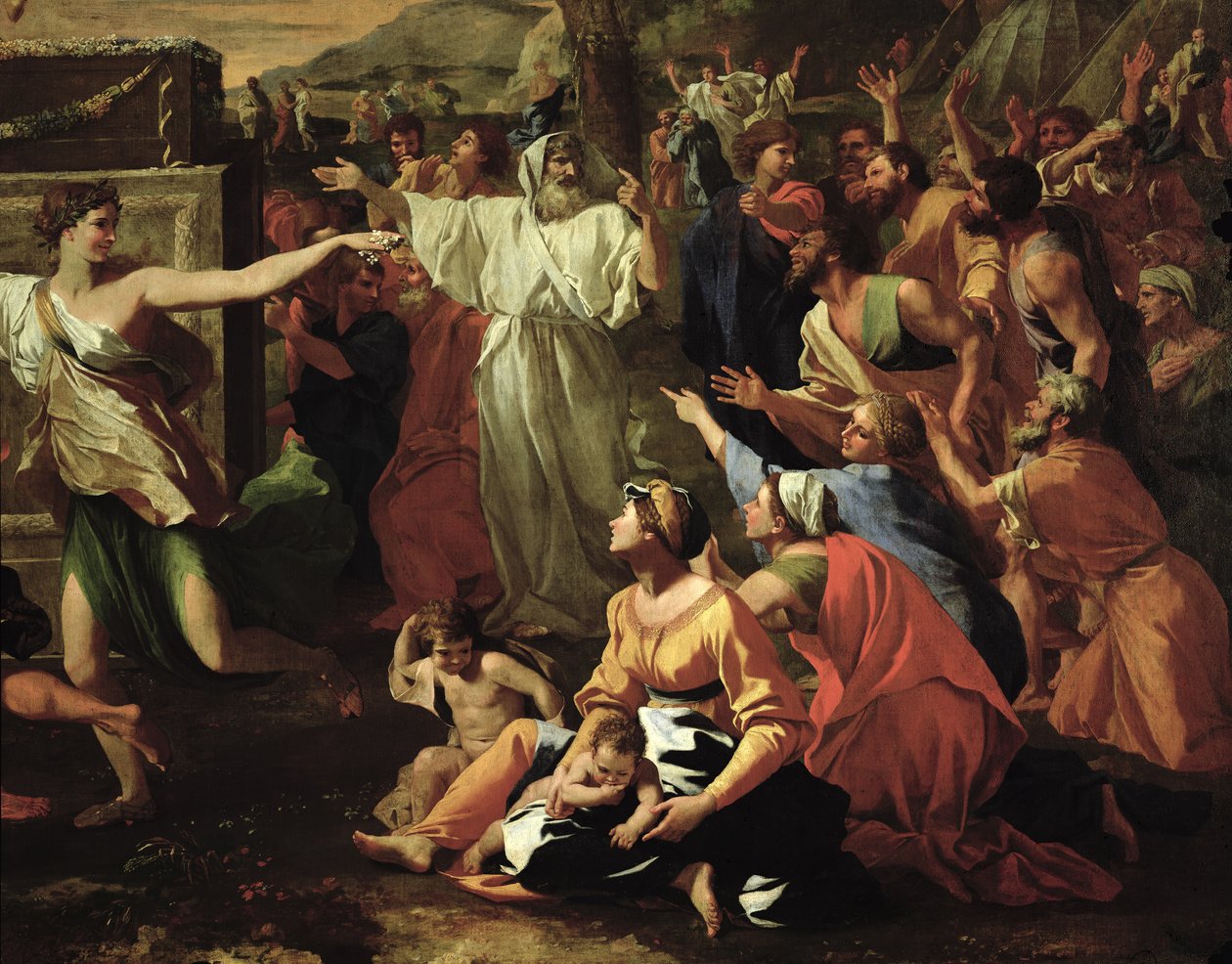 Die Anbetung des Goldenen Kalbes (Detail) von Nicolas Poussin