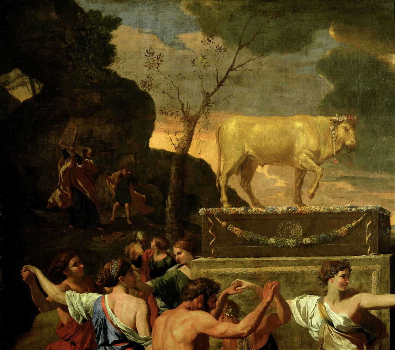 Die Anbetung des Goldenen Kalbes (Detail) von Nicolas Poussin