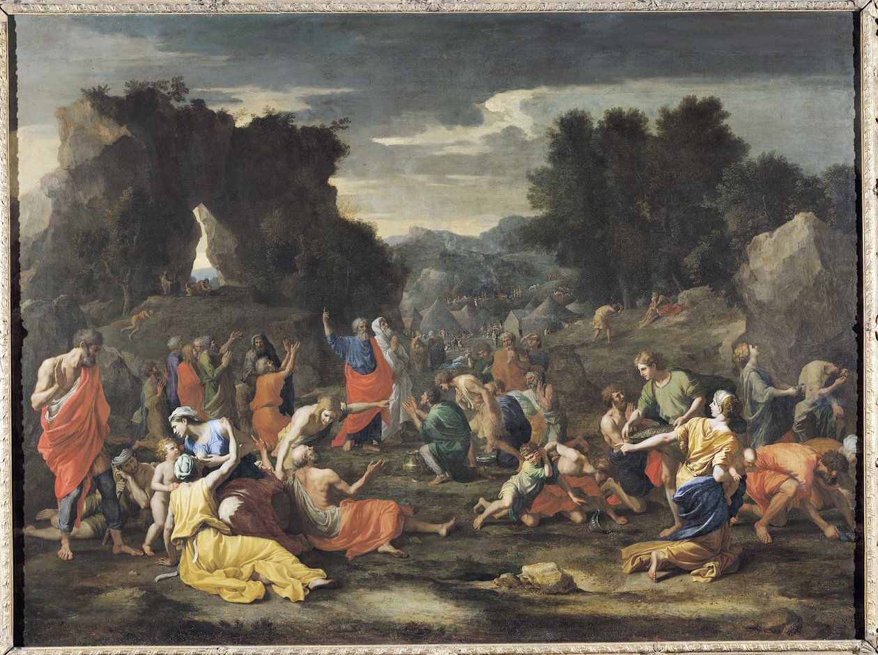 Das Sammeln von Manna, ca. 1637-9 von Nicolas Poussin