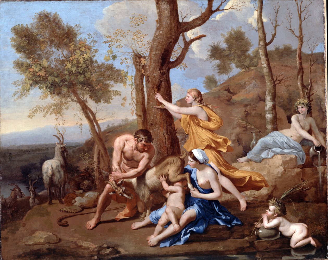Die Pflege des Jupiter von Nicolas Poussin