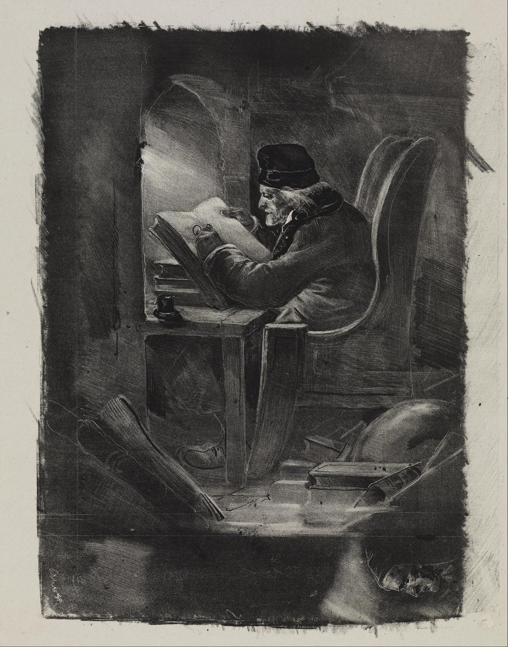 Essai à la manière noire (Ein Geograph) von Nicolas Toussaint Charlet