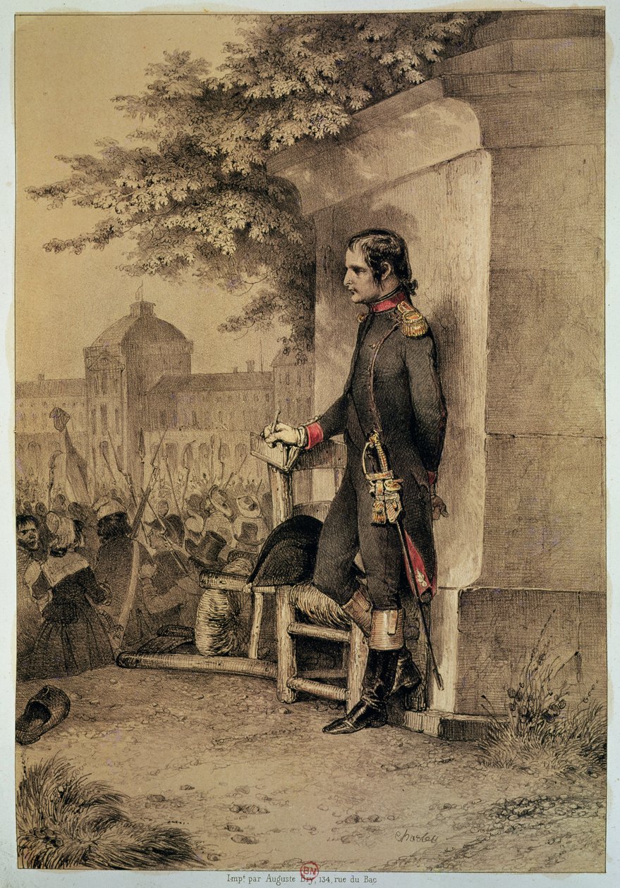 Napoleon I (1769-1821) bei der Belagerung der Tuilerien, 10. August 1792 von Nicolas Toussaint Charlet