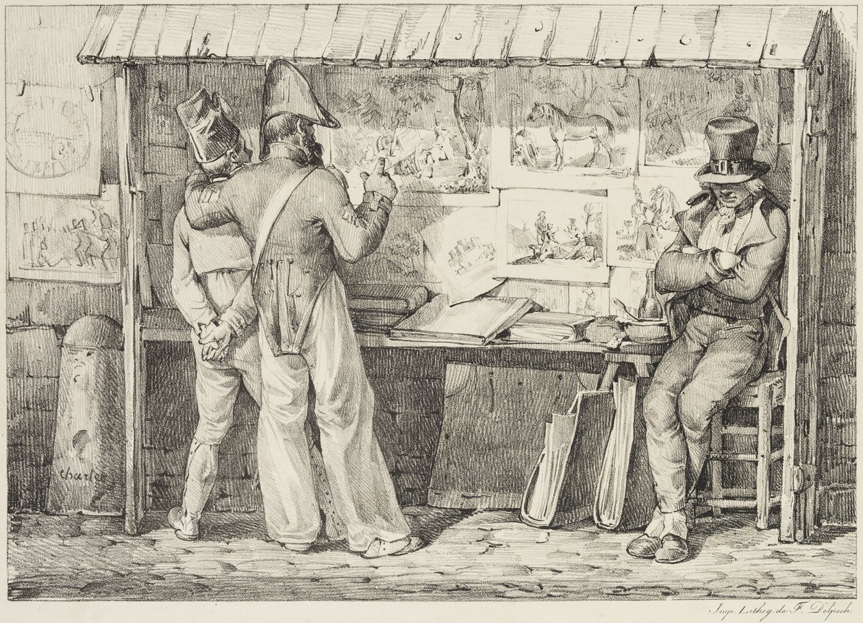 Le marchand de dessins lithographiques, zwischen 1818 und 1819 von Nicolas Toussaint Charlet