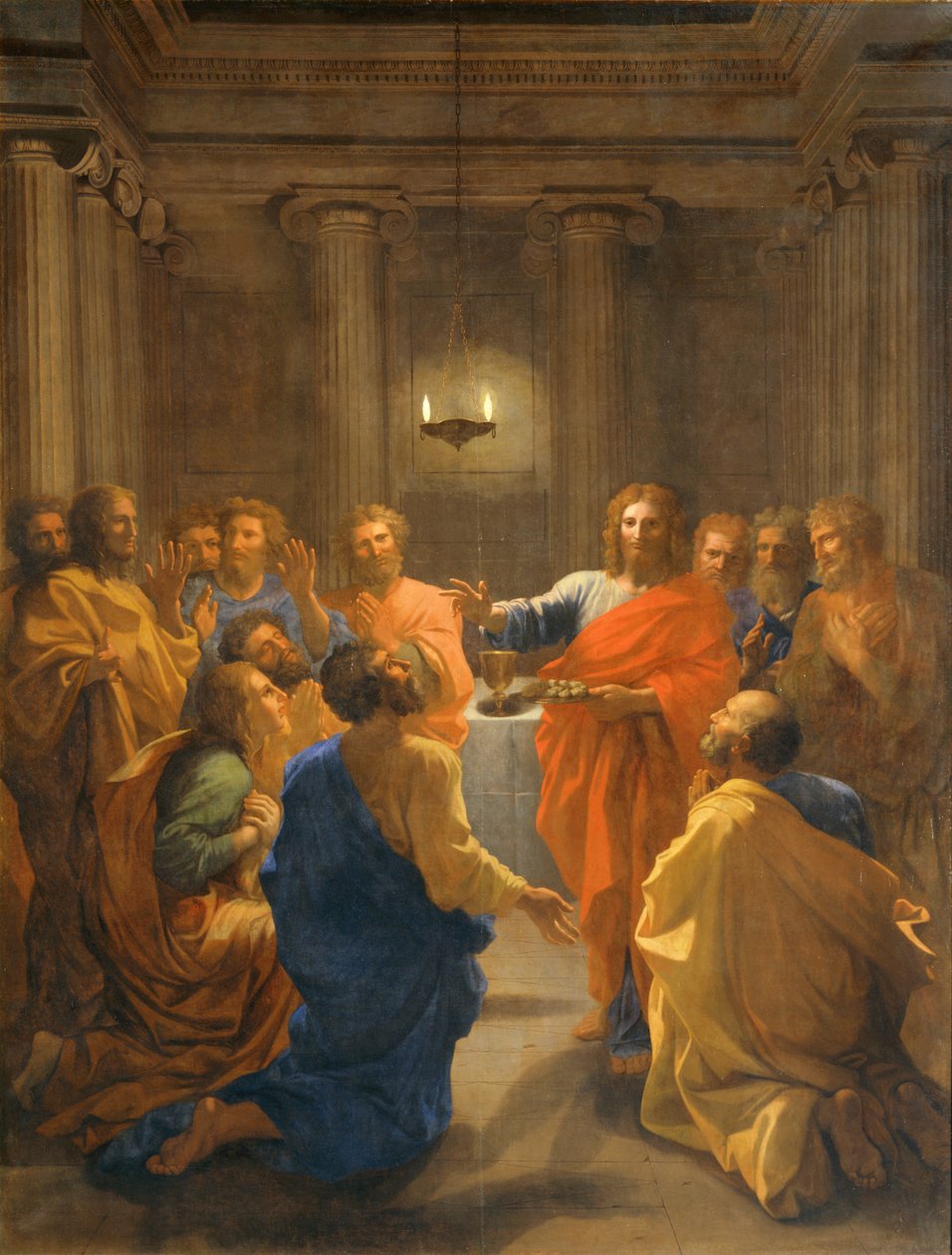 Jesus Christus instituiert die Eucharistie von Nicolas (attr.to) Poussin