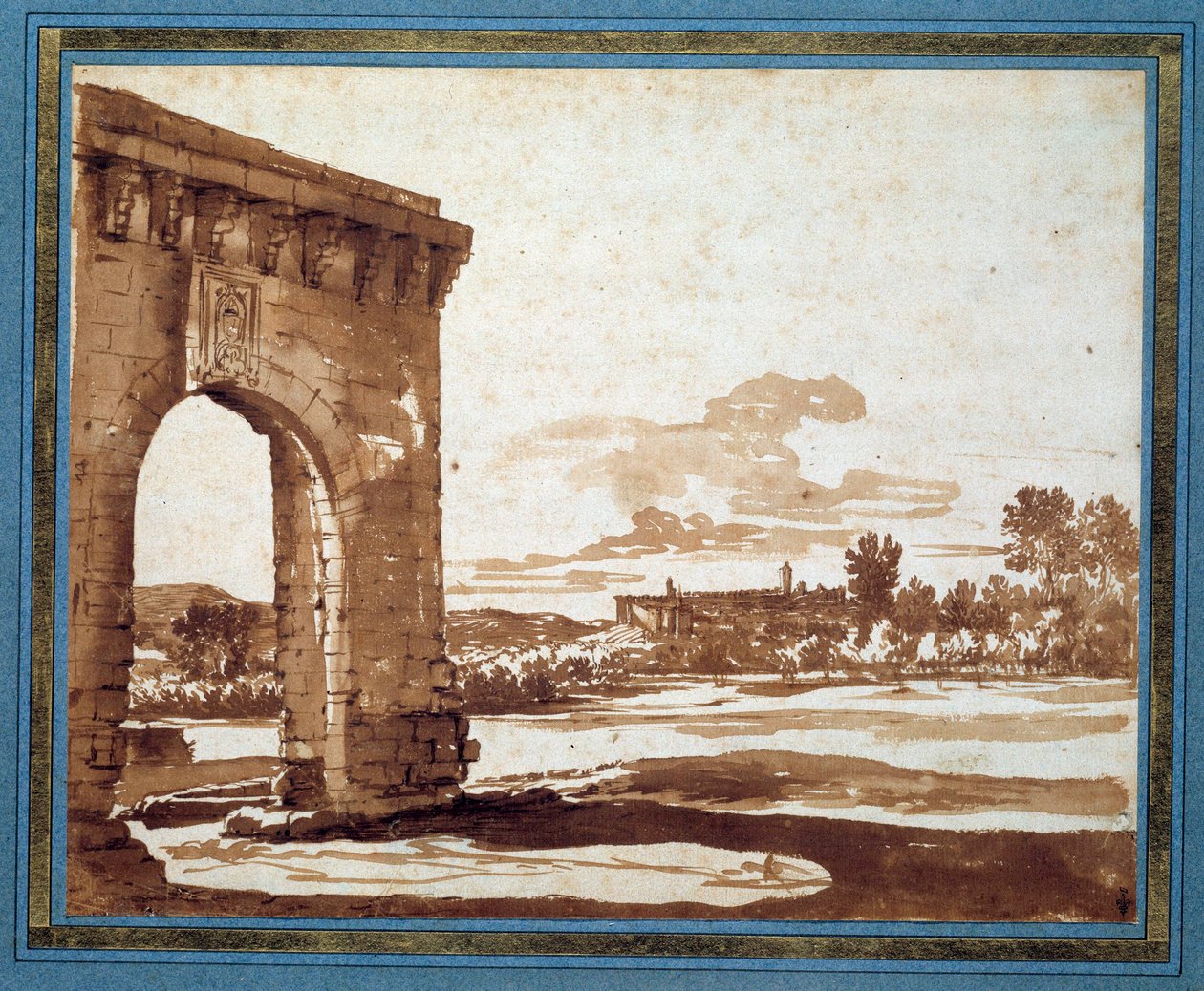 Blick auf Villeneuve-les-Avignons von Nicolas (circle of) Poussin