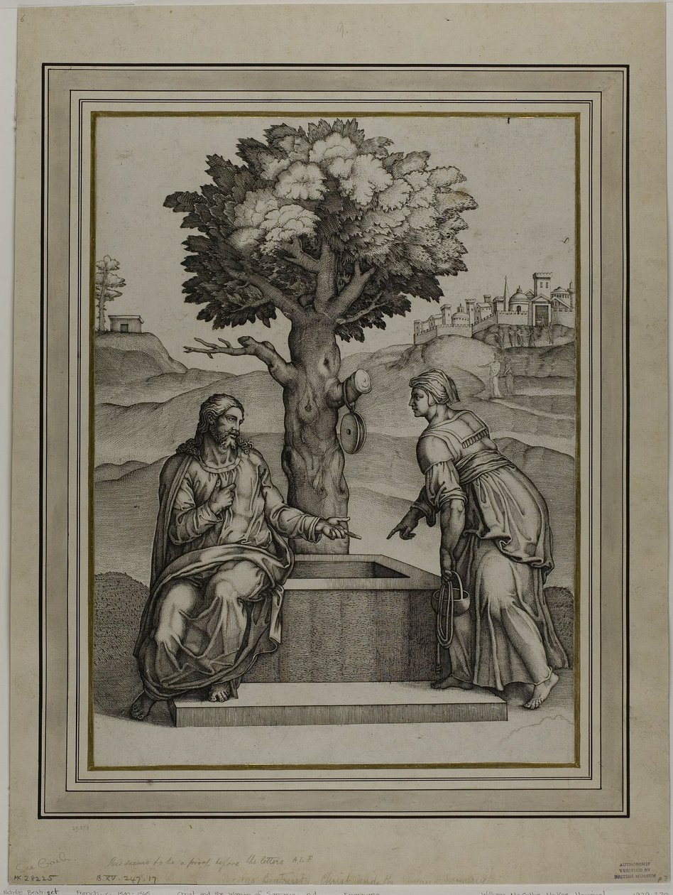 Christus und die Frau von Samaria von Nicolas Beatrizet