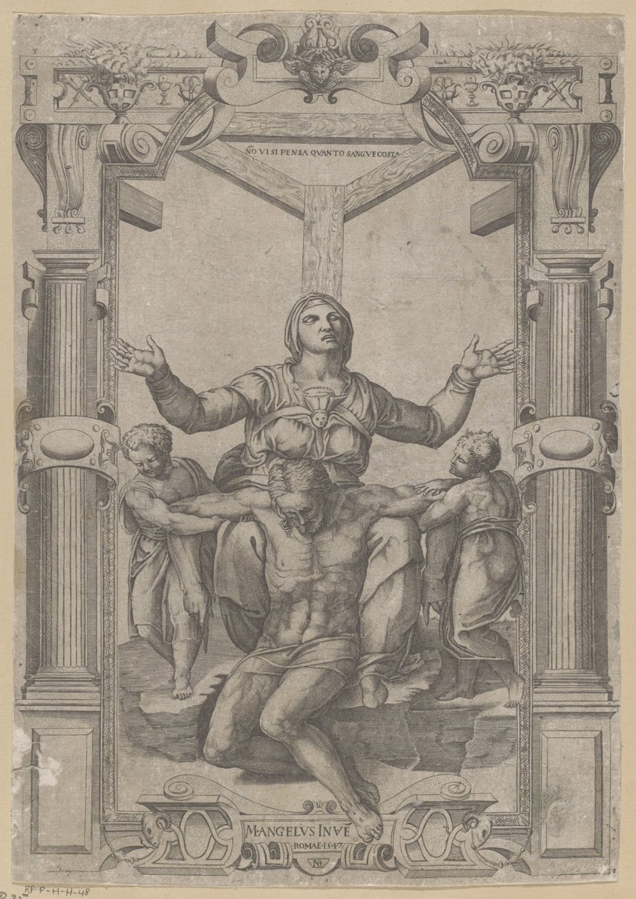 Maria am Fuß des Kreuzes von Nicolas Beatrizet