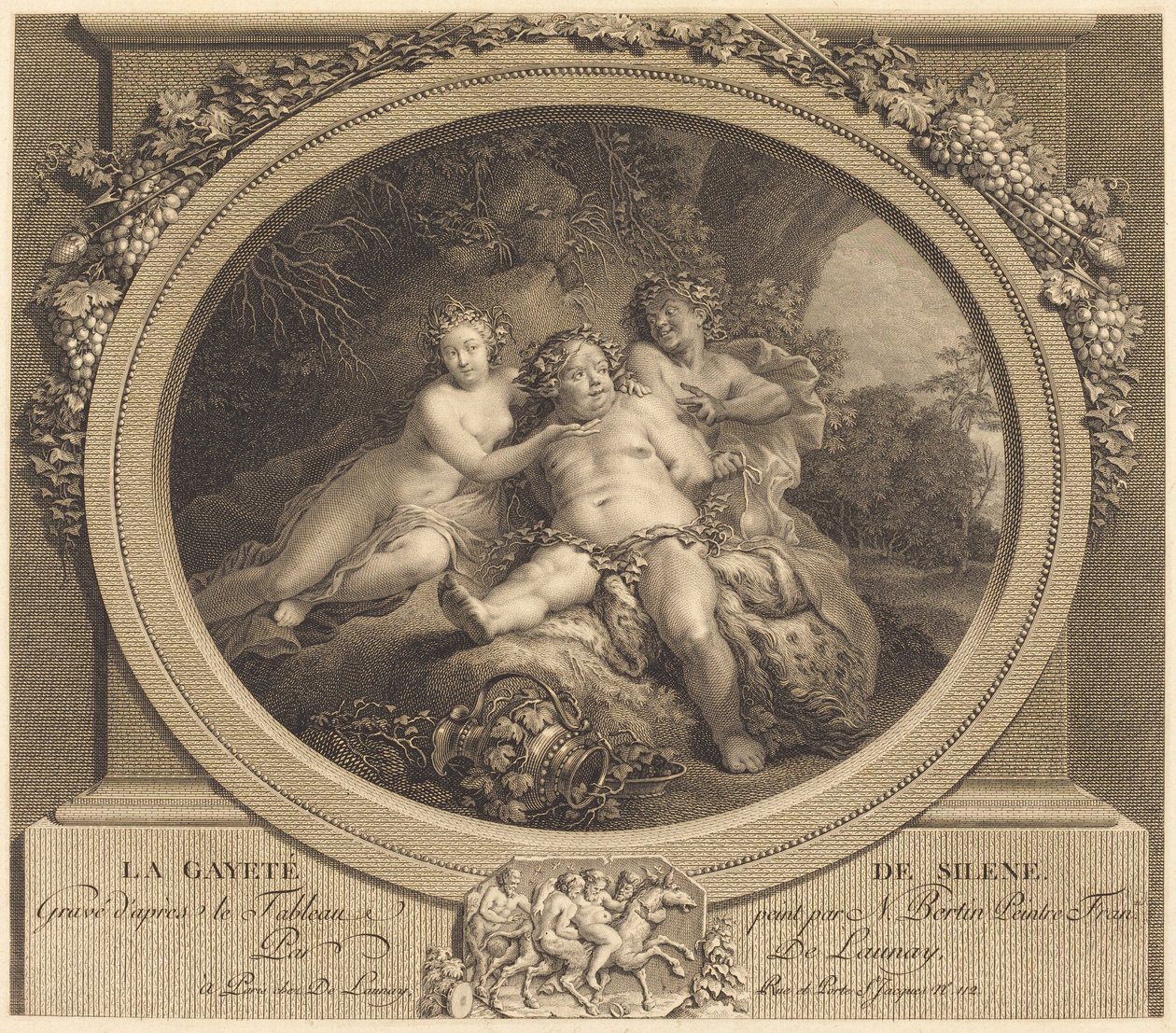 Die Fröhlichkeit des Silenus von Nicolas Delaunay after Nicolas Bertin