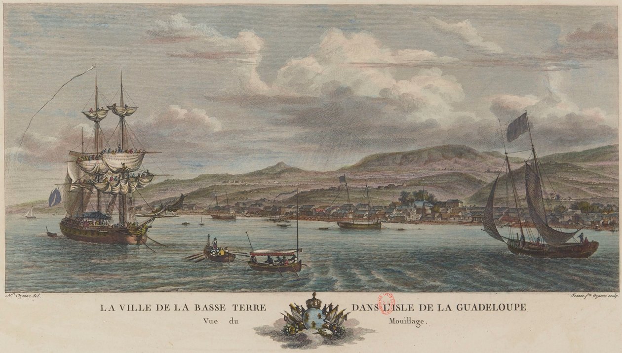 Ankerplatz von Basse-Terre in Guadeloupe im Jahr 1776 von Nicolas Ozanne