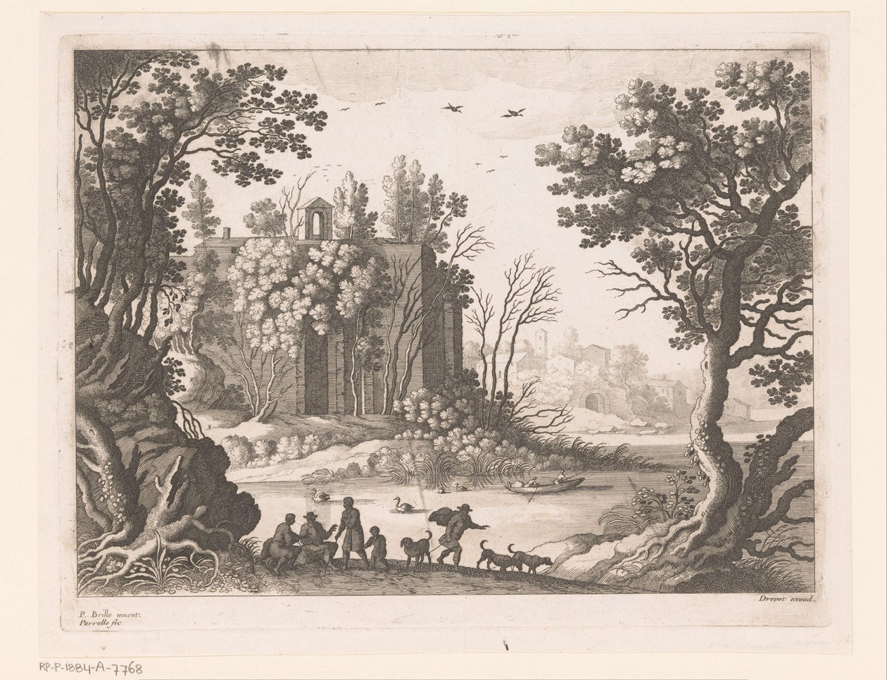 Gebäude an einem Fluss von Nicolas Perelle