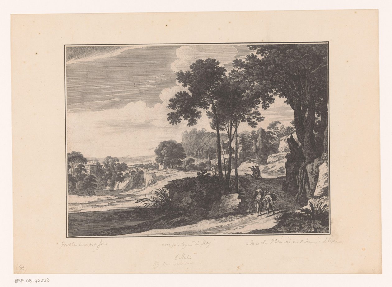 Landschaft mit Wanderern von Nicolas Perelle