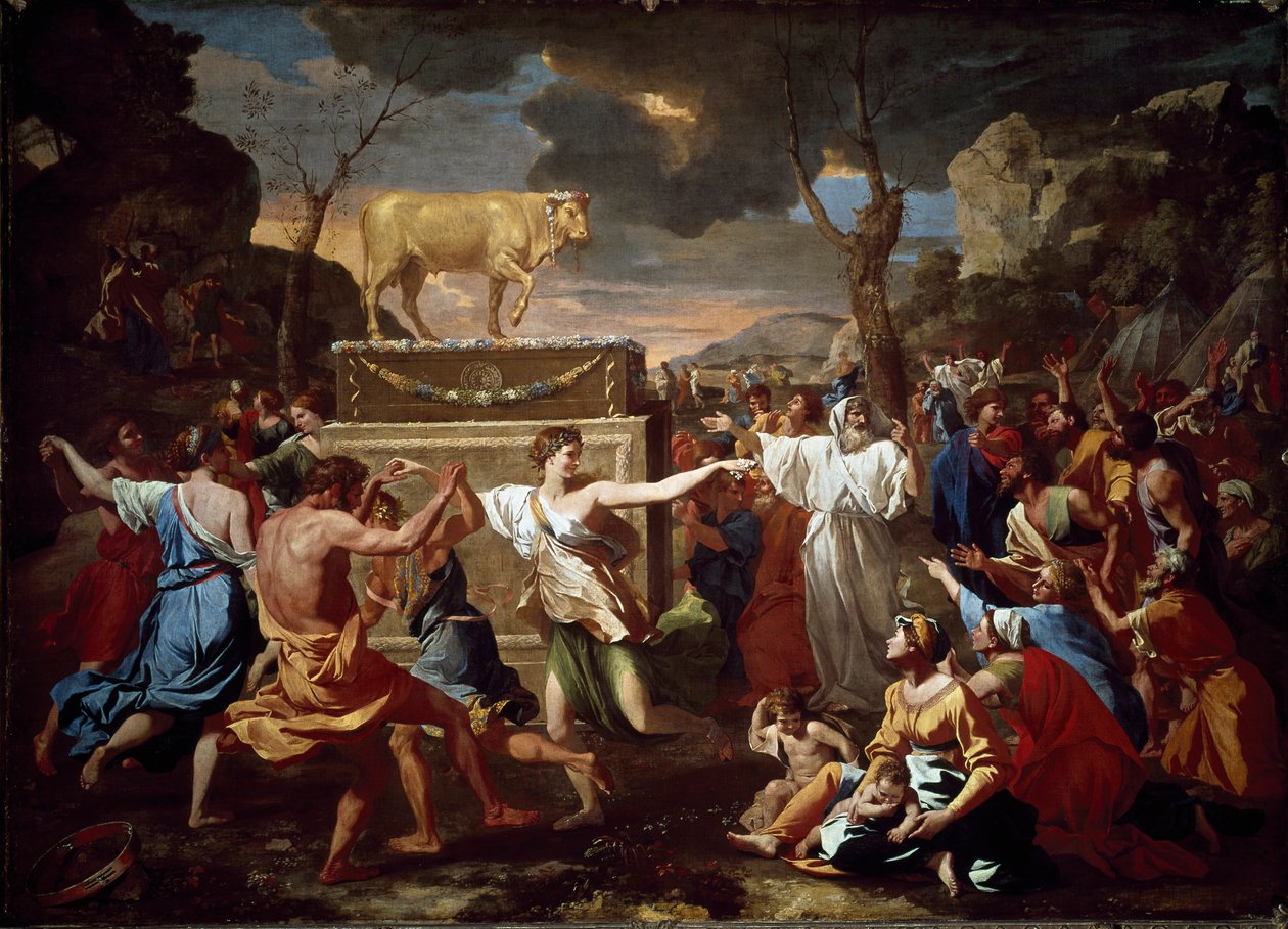 Anbetung des Goldenen Kalbes von Nicolas Poussin
