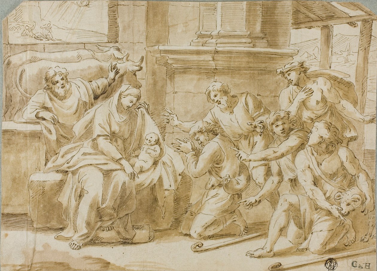 Anbetung der Hirten von Nicolas Poussin
