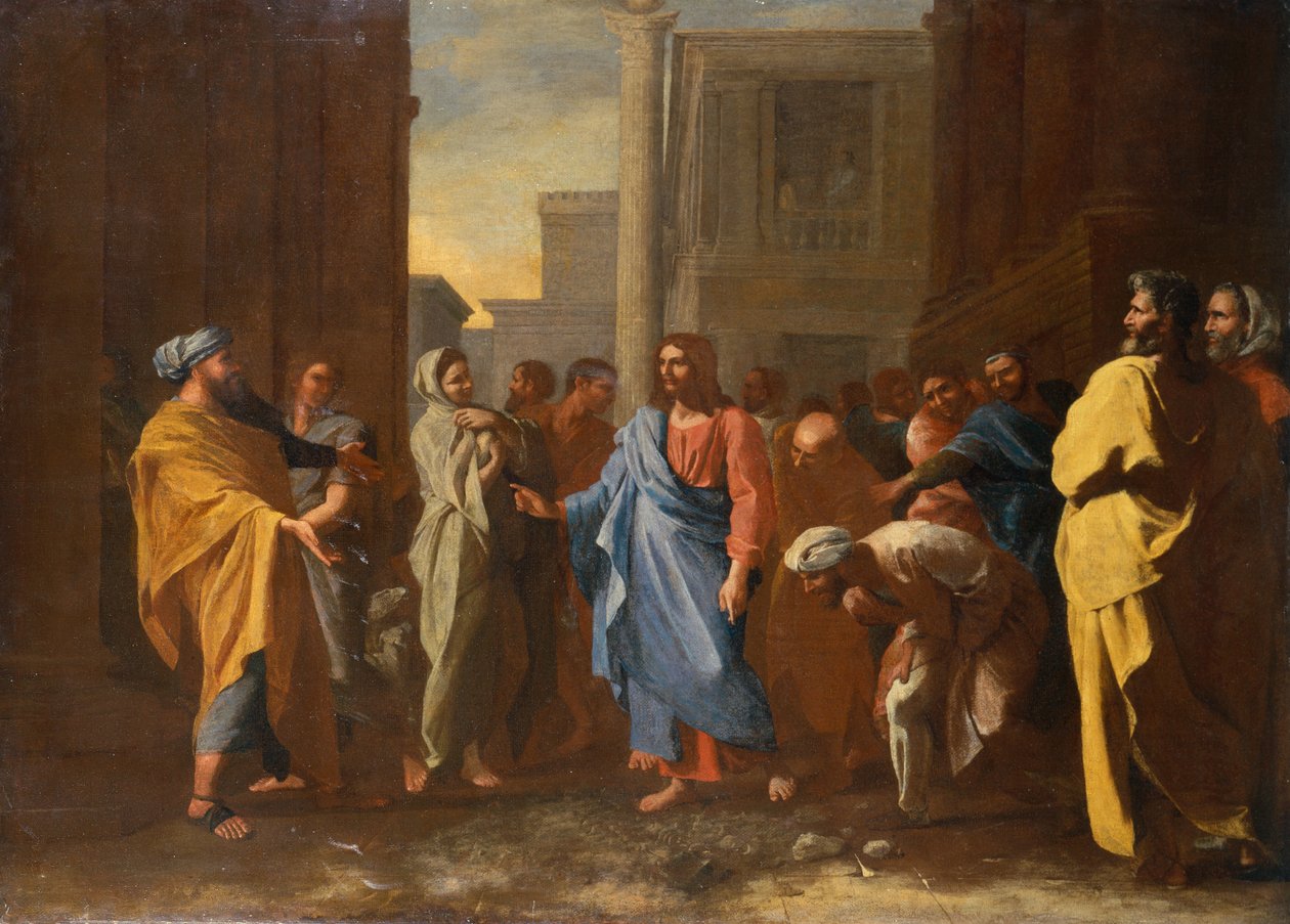 Christus und die Ehebrecherin von Nicolas Poussin