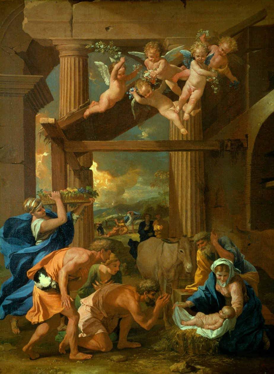 Die Anbetung der Hirten, um 1633 von Nicolas Poussin