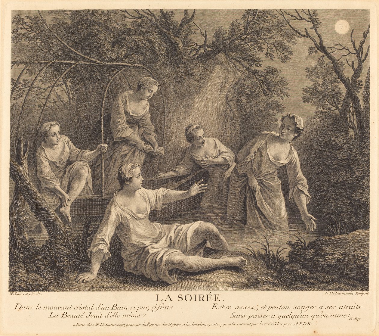 Der Abend von Nicolas de Larmessin IV after Nicolas Lancret