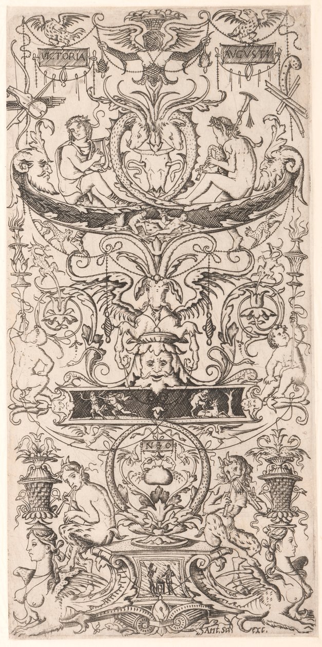 Ornamenttafel mit der Inschrift "Victoria Augusta" von Nicoletto da Modena
