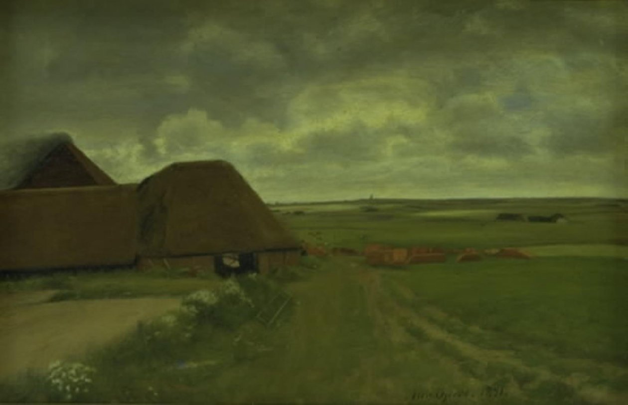 Bei einer westjütischen Ziegelei. Grauwetter von Niels Jakob Jakobsen Bjerre
