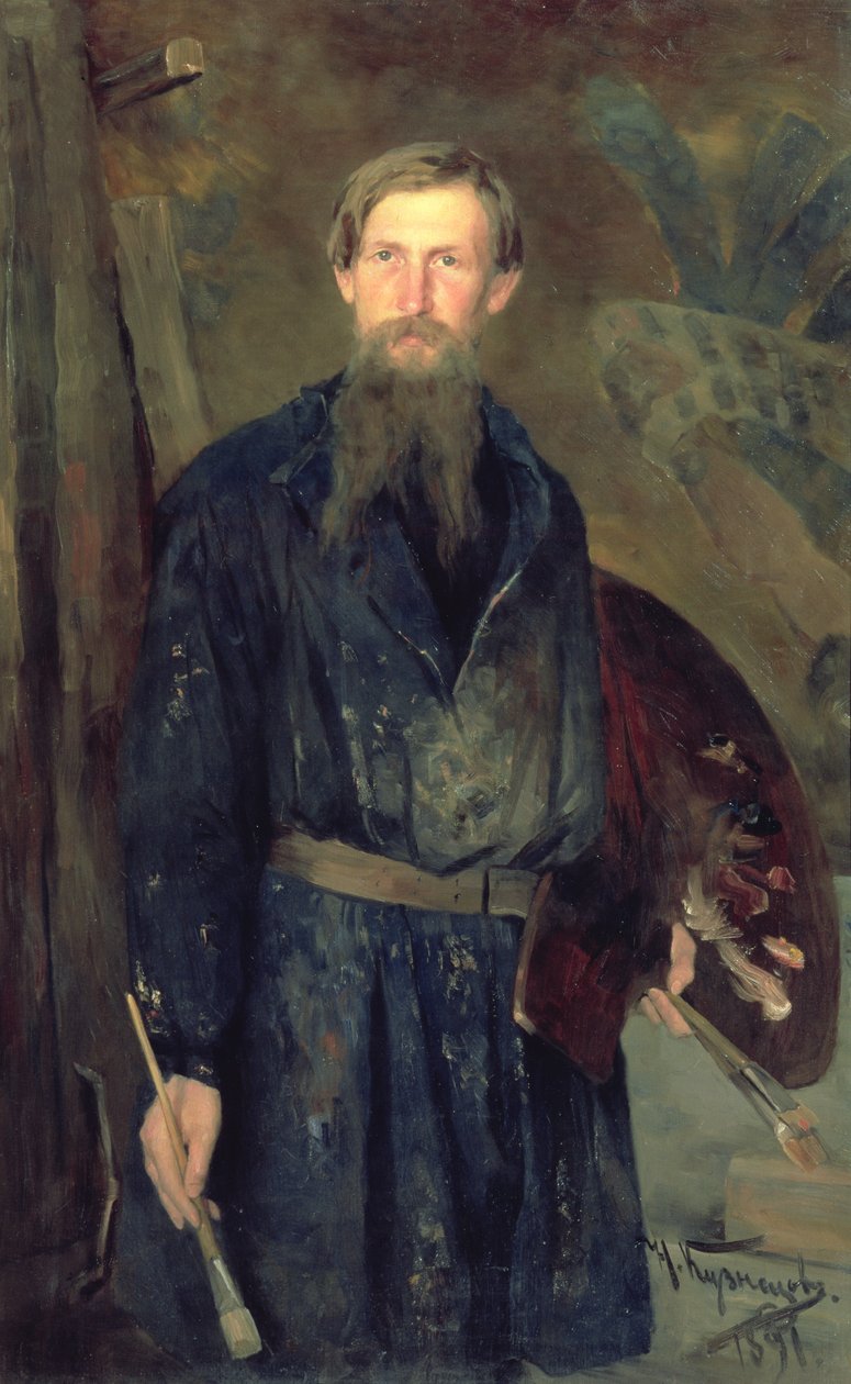 Porträt von Victor Mikhailovich Vasnetsov (1848-1926), 1891 von Nikolai Dmitrievich Kuznetsov