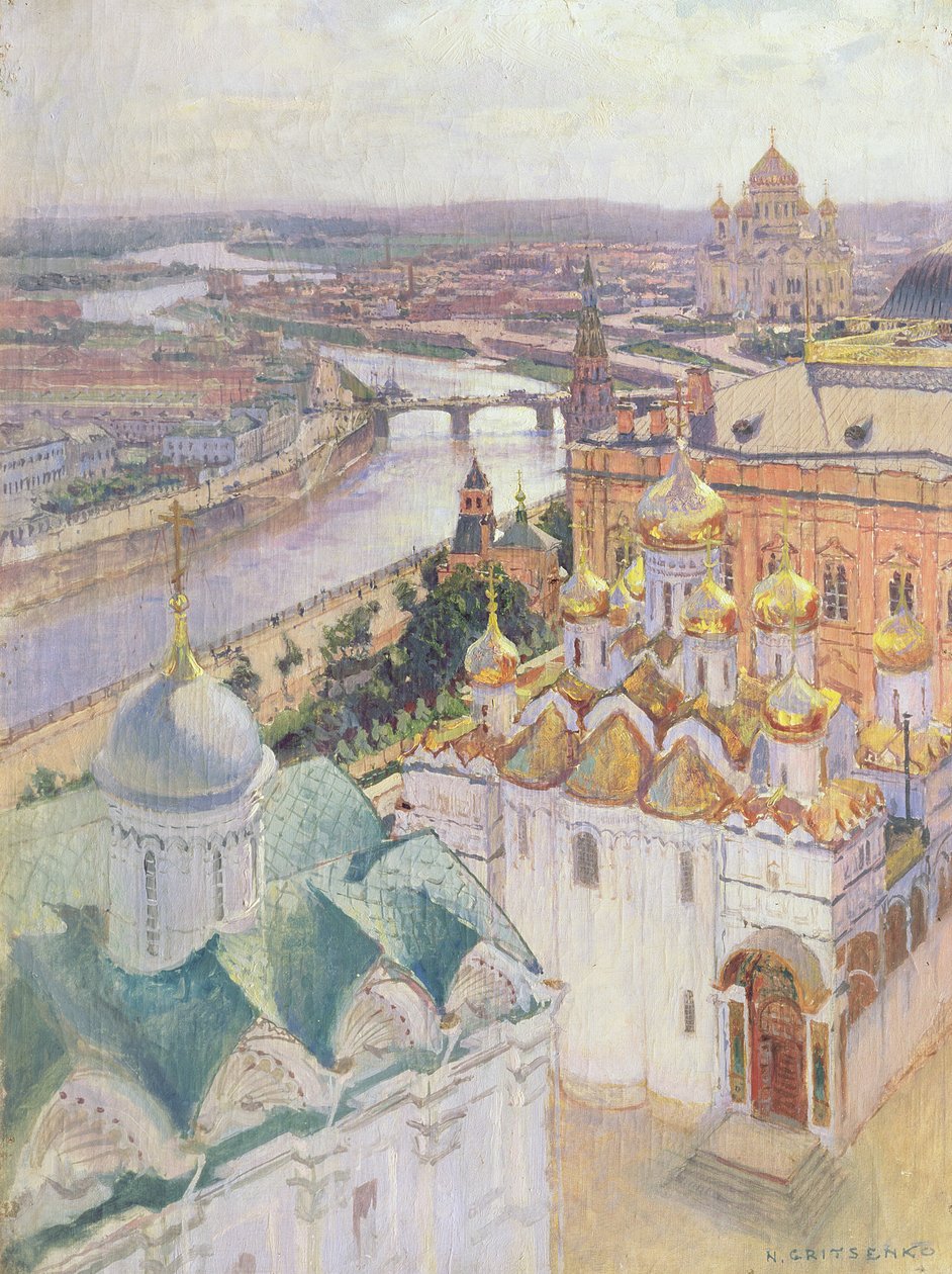 Ansicht von Moskau vom Glockenturm Iwan des Großen, 1896 von Nikolai Nikolaevich Gritsenko