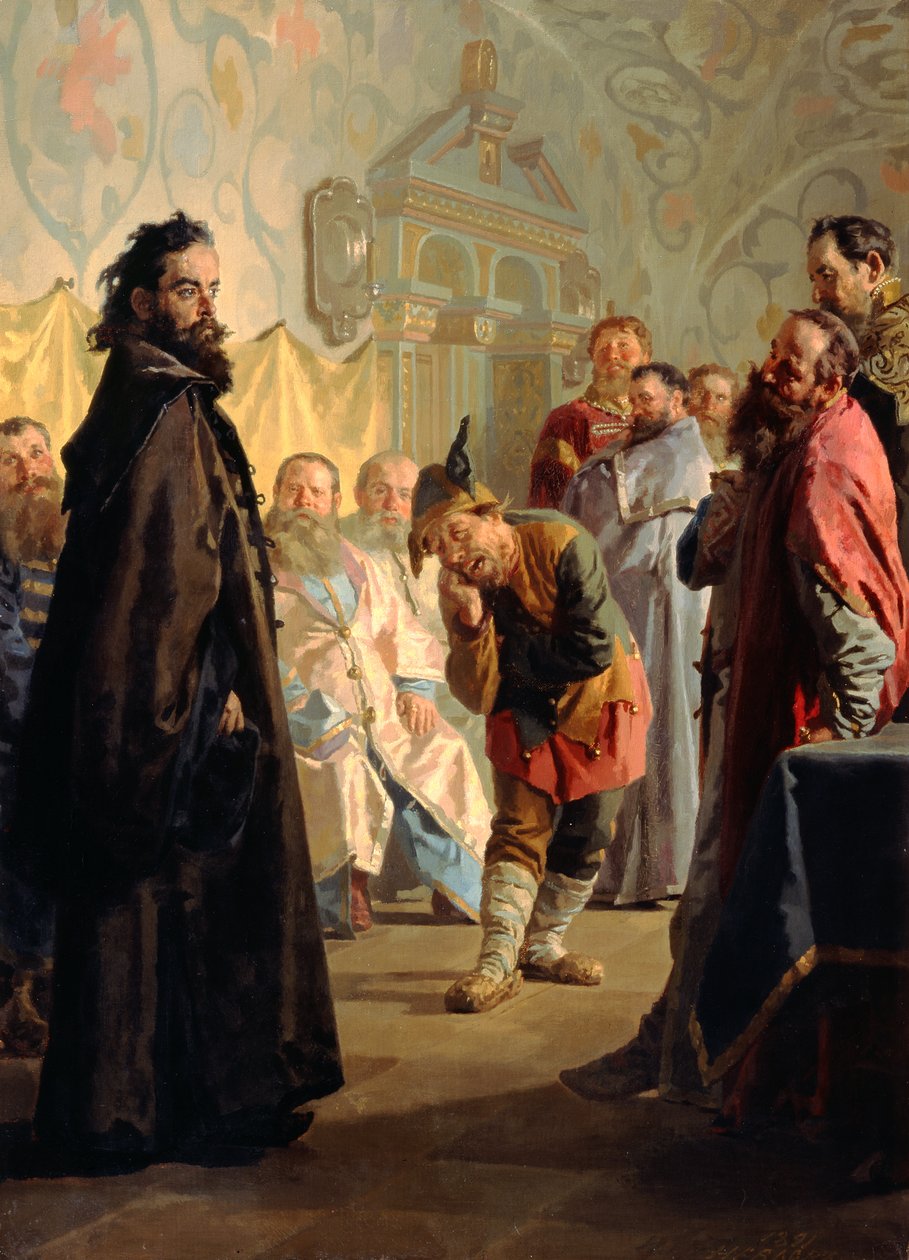 Der entehrte Bojar und ein Narr, 1891 von Nikolai Vasilievich Nevrev