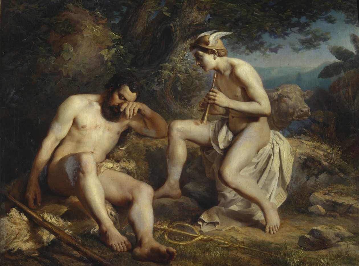 Merkur wiegt Argus in den Schlaf, 1864 von Nikolai Andreyevich Koshelev