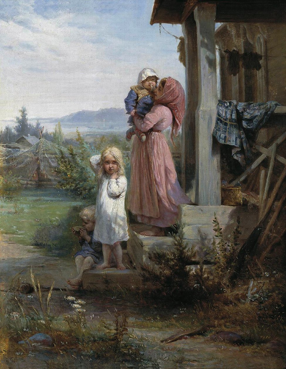 Morgen in einem Dorf, 1880er Jahre von Nikolai Andreyevich Koshelev