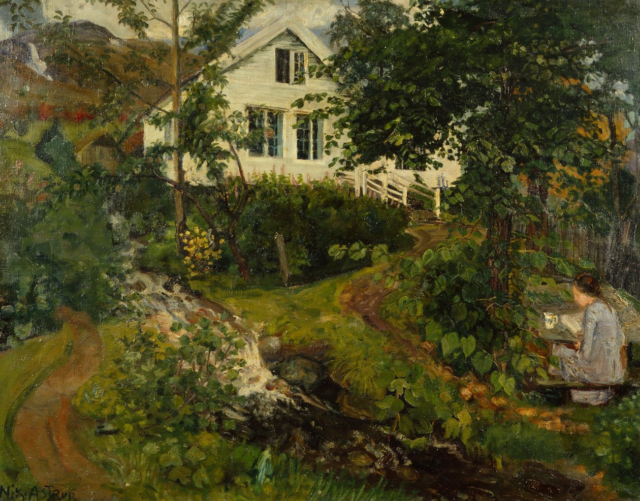Der alte Pfarrhof, vor 1908 von Nikolai Astrup