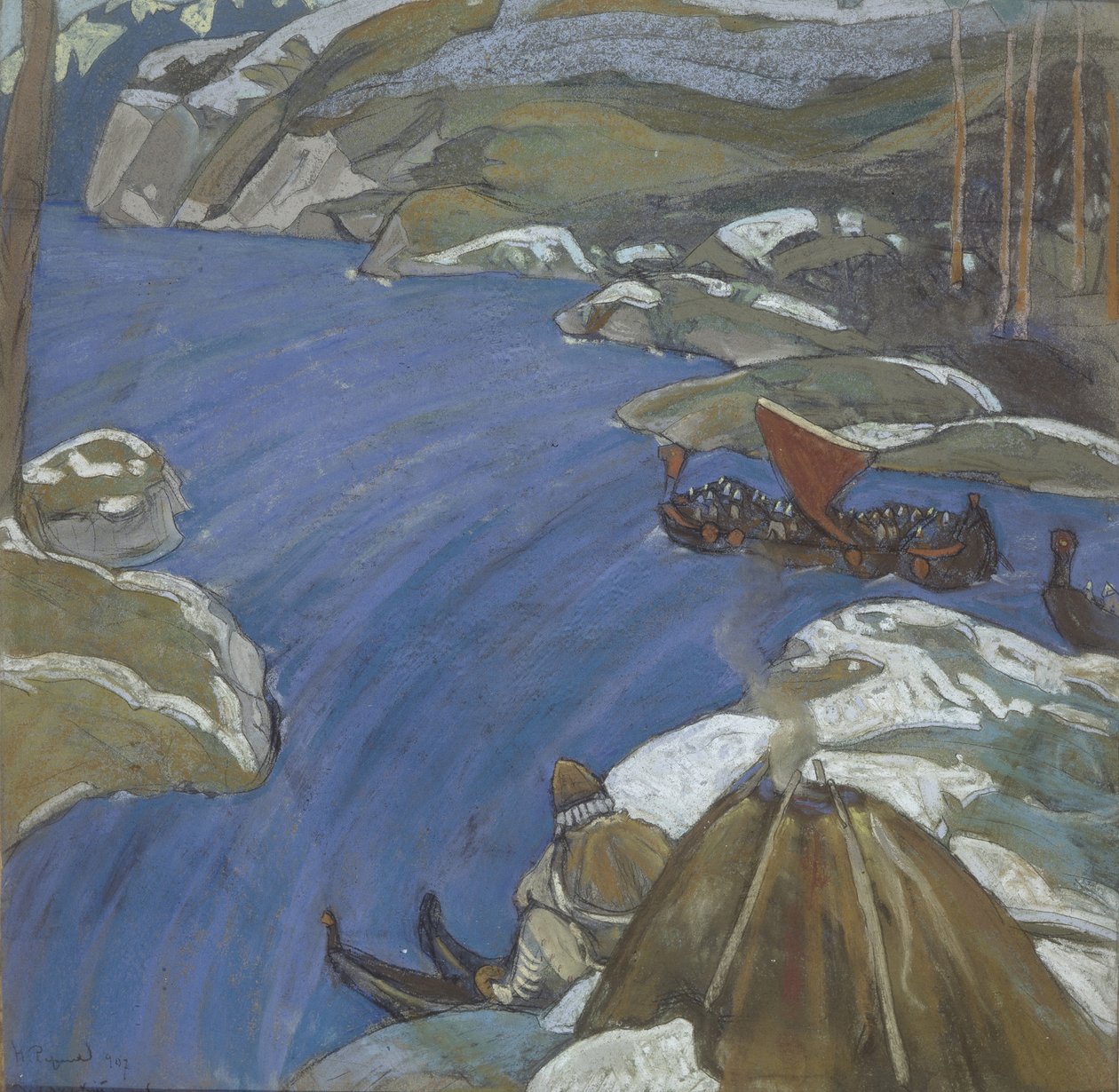 Der Warägerweg, 1904 von Nikolai Konstantinowitsch Roerich