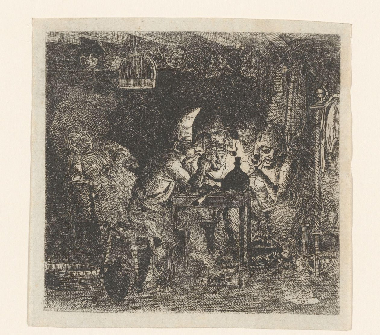 Raucher um einen Tisch von Nikolaj Hermannsz Peters