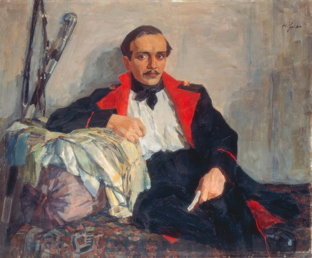 Bildnis des Dichters Michail J. Lermontow von Nikolaj Pawlowitsch Uljanow