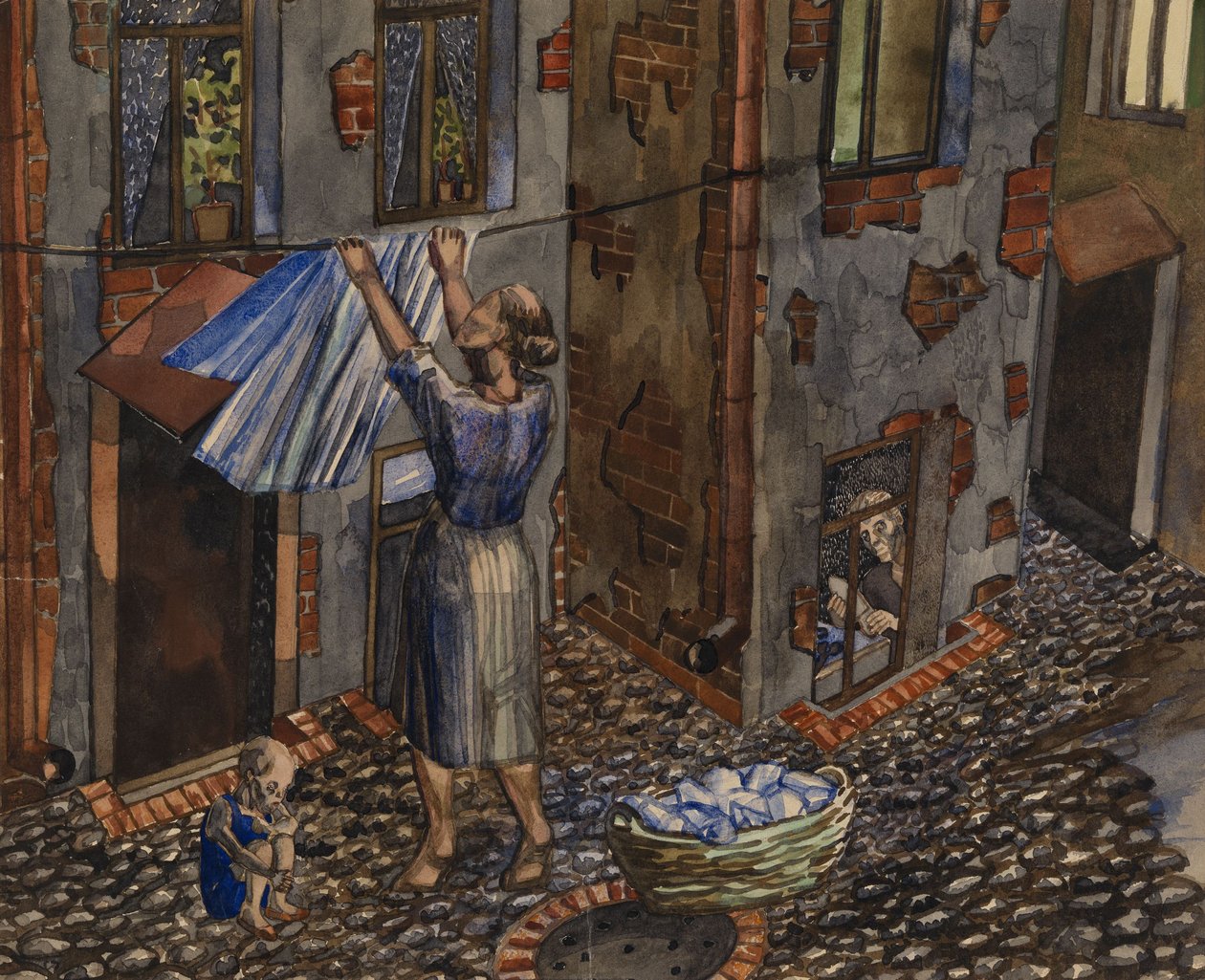 Alter Innenhof, 1930 von Nikolay Ivanovich Evgrafov