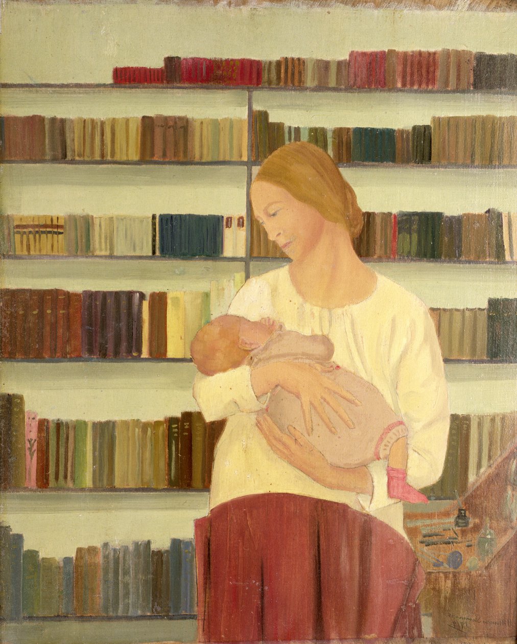 Yvonne mit Vincent im Alter von zehn Wochen von Nora Summers