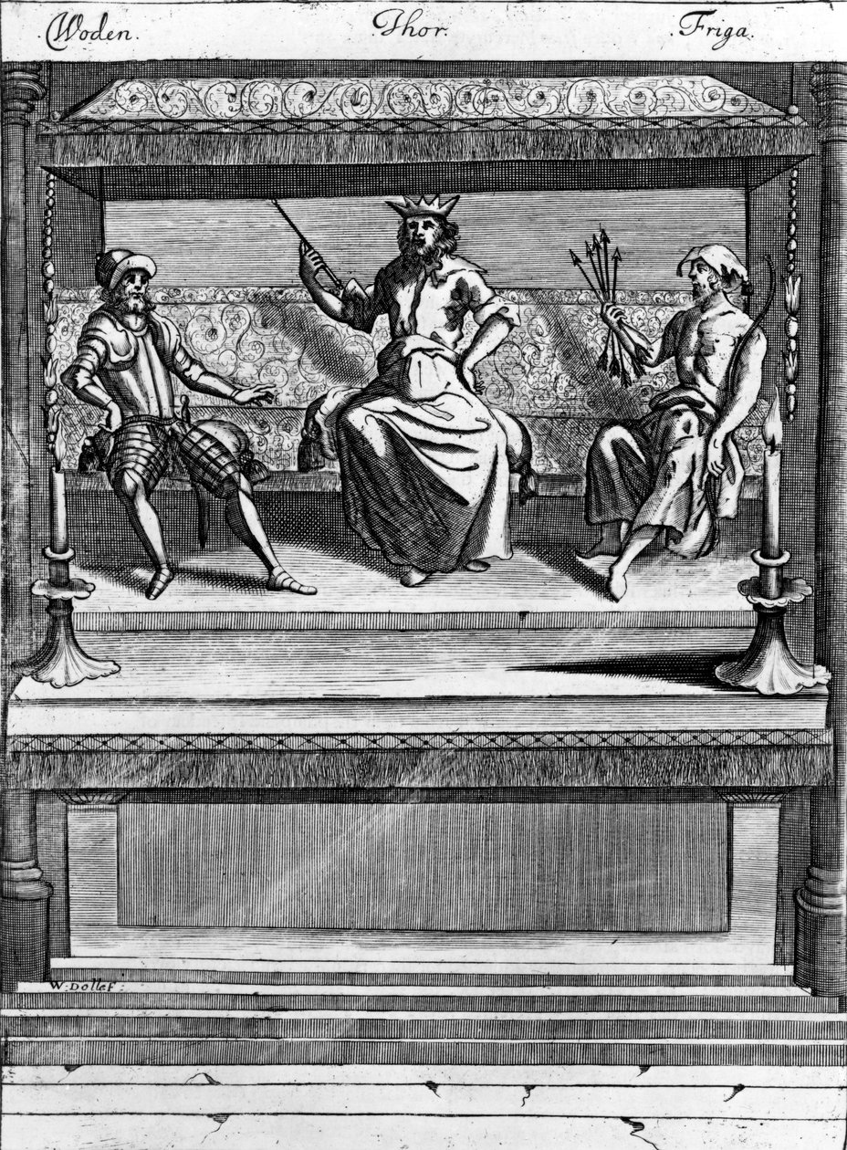Woden, Thor und Friga, 1670-1680 von Norwegian School
