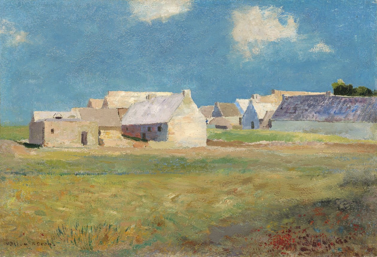 Bretonisches Dorf, ca. 1890 von Odilon Redon