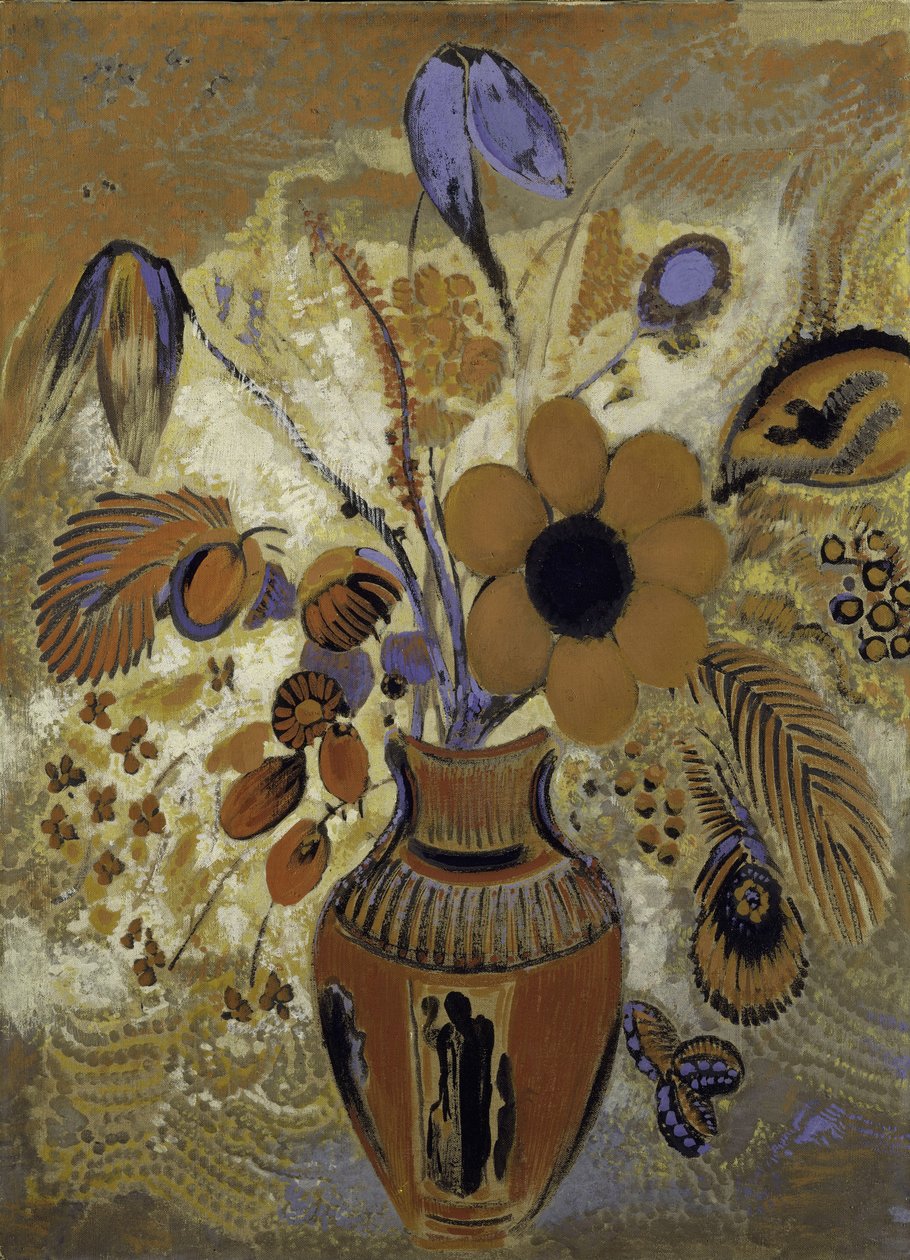 Etruskische Vase mit Blumen, 1900-10 von Odilon Redon