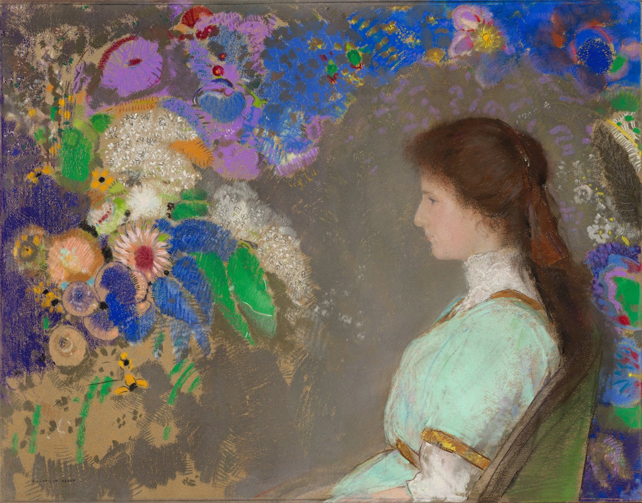 Porträt von Violette Heymann von Odilon Redon
