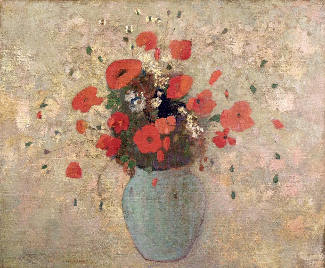 Vase mit Mohnblumen von Odilon Redon