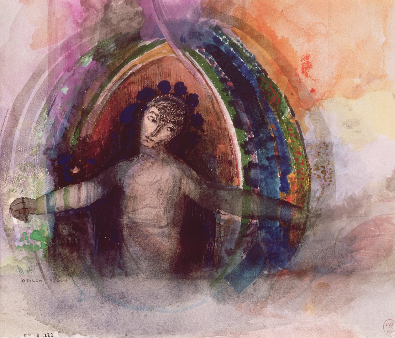 Frau mit ausgestreckten Armen von Odilon Redon