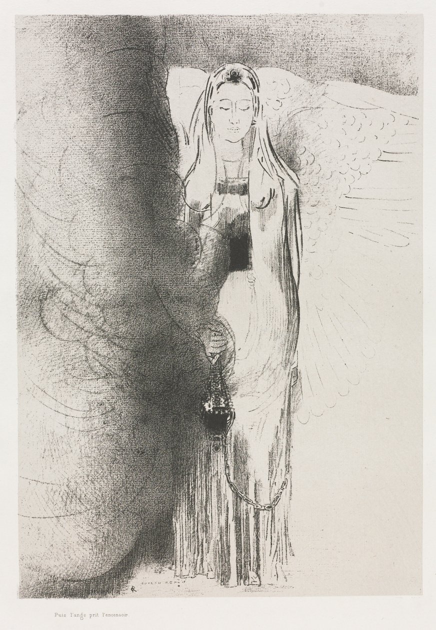 Und der Engel nahm das Räuchergefäß von Odilon Redon