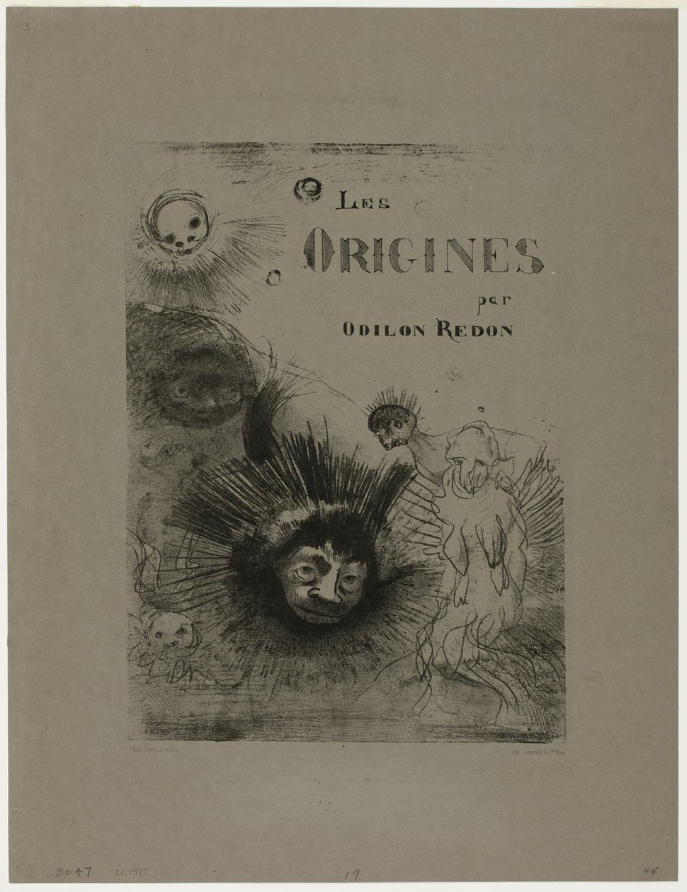 Titelblatt für Les Origines von Odilon Redon