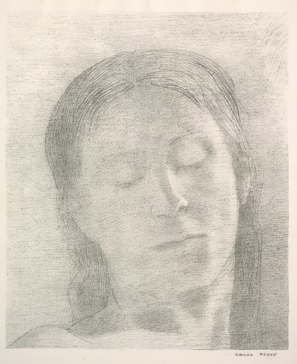 Geschlossene Augen, 1890 von Odilon Redon