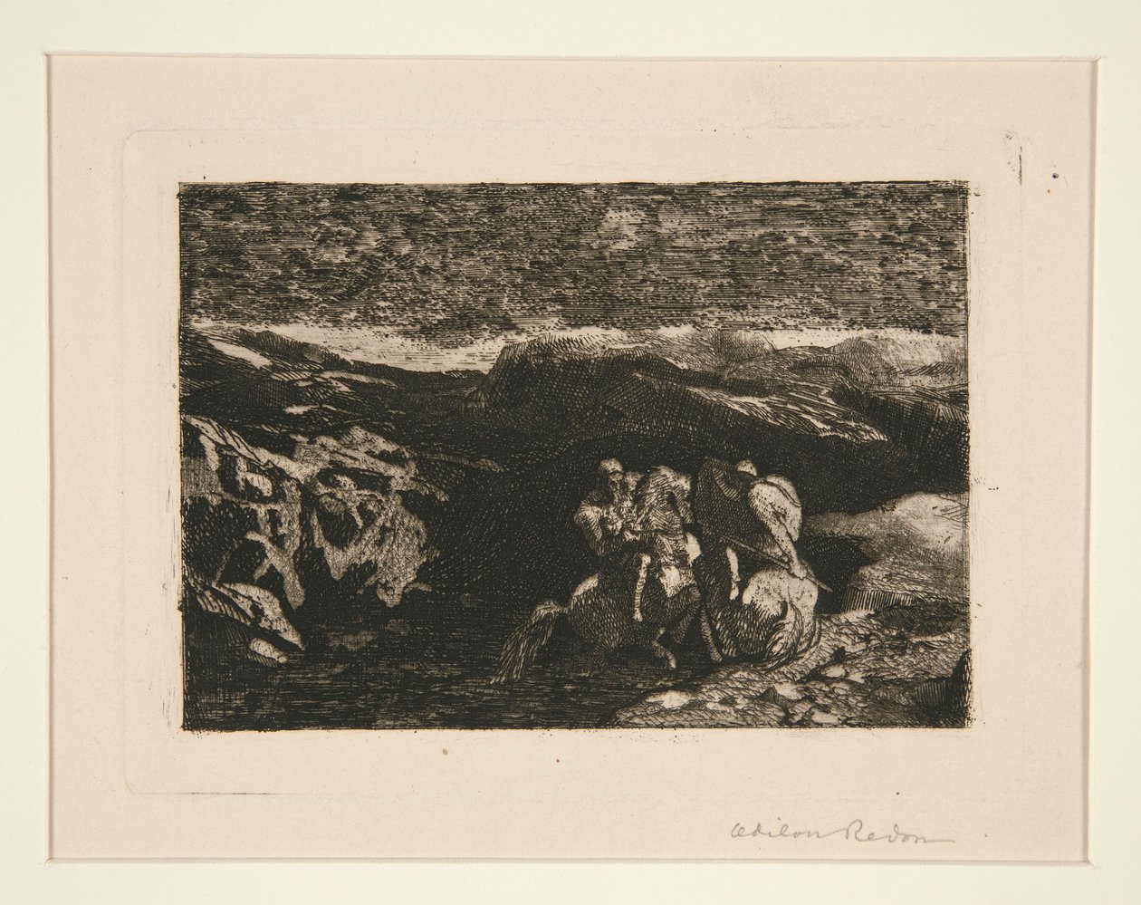 Lutte de cavaliers von Odilon Redon