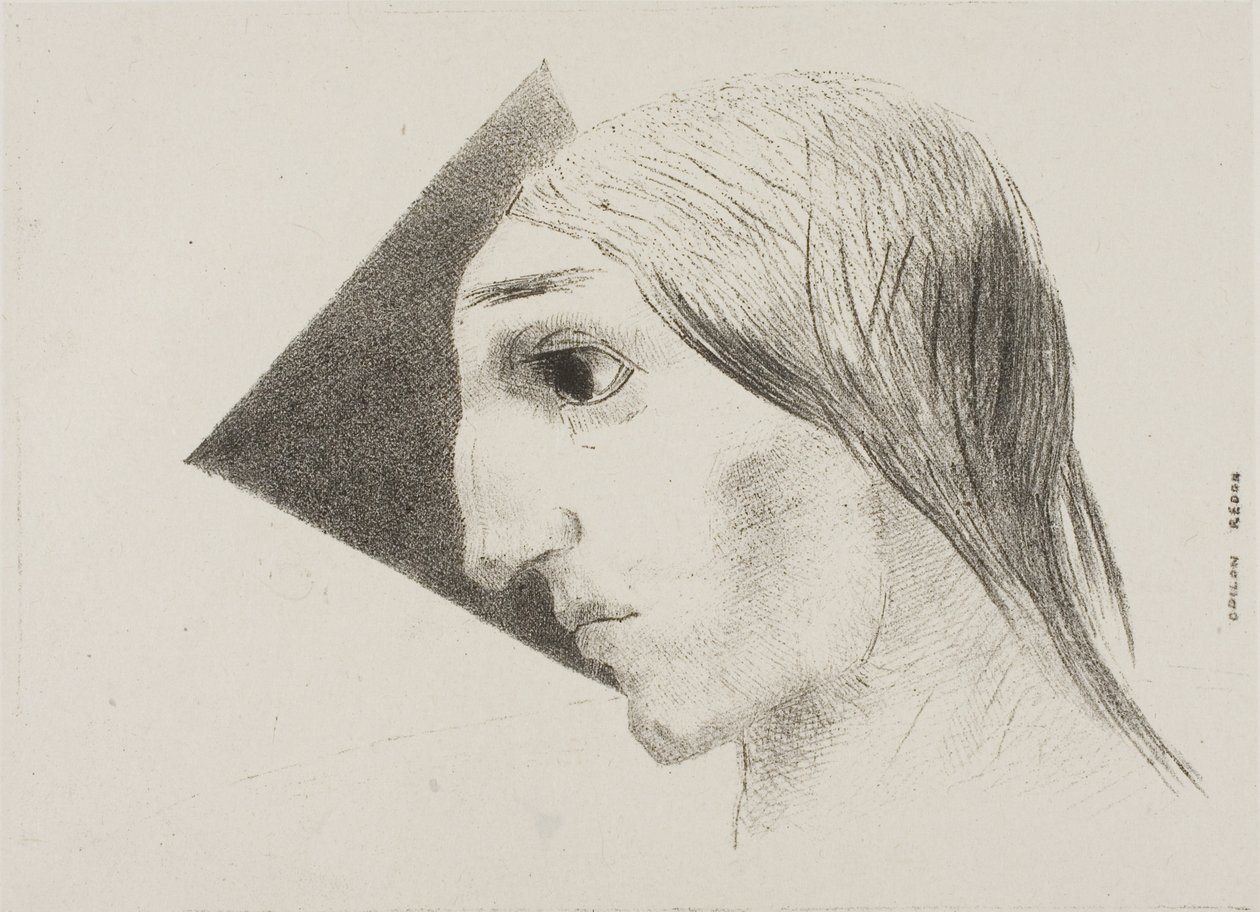 Wahnsinn, Platte sechs aus An Edgar Poe von Odilon Redon