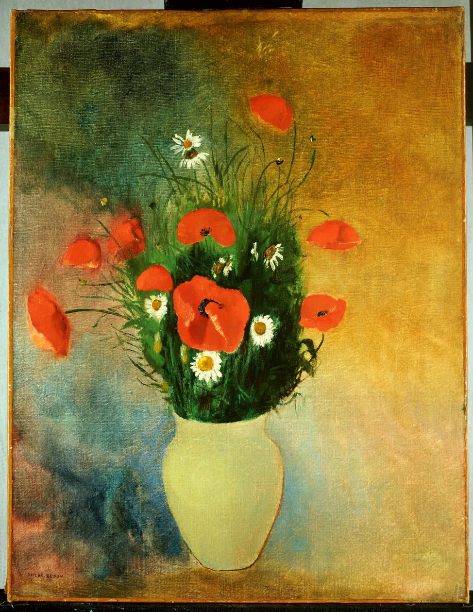 Mohnblumen und Gänseblümchen, ca. 1913 von Odilon Redon